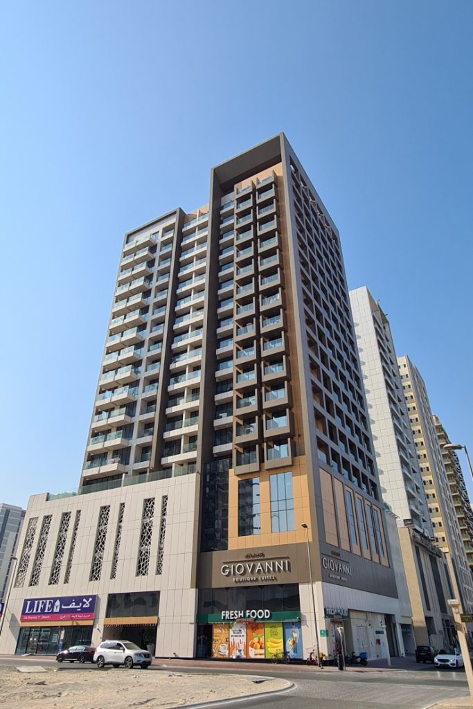 Milano By Giovanni Boutique Suites in Jumeirah Village Circle Dubai is a facilities management services client of Al Thuriah's building maintenance company in UAE